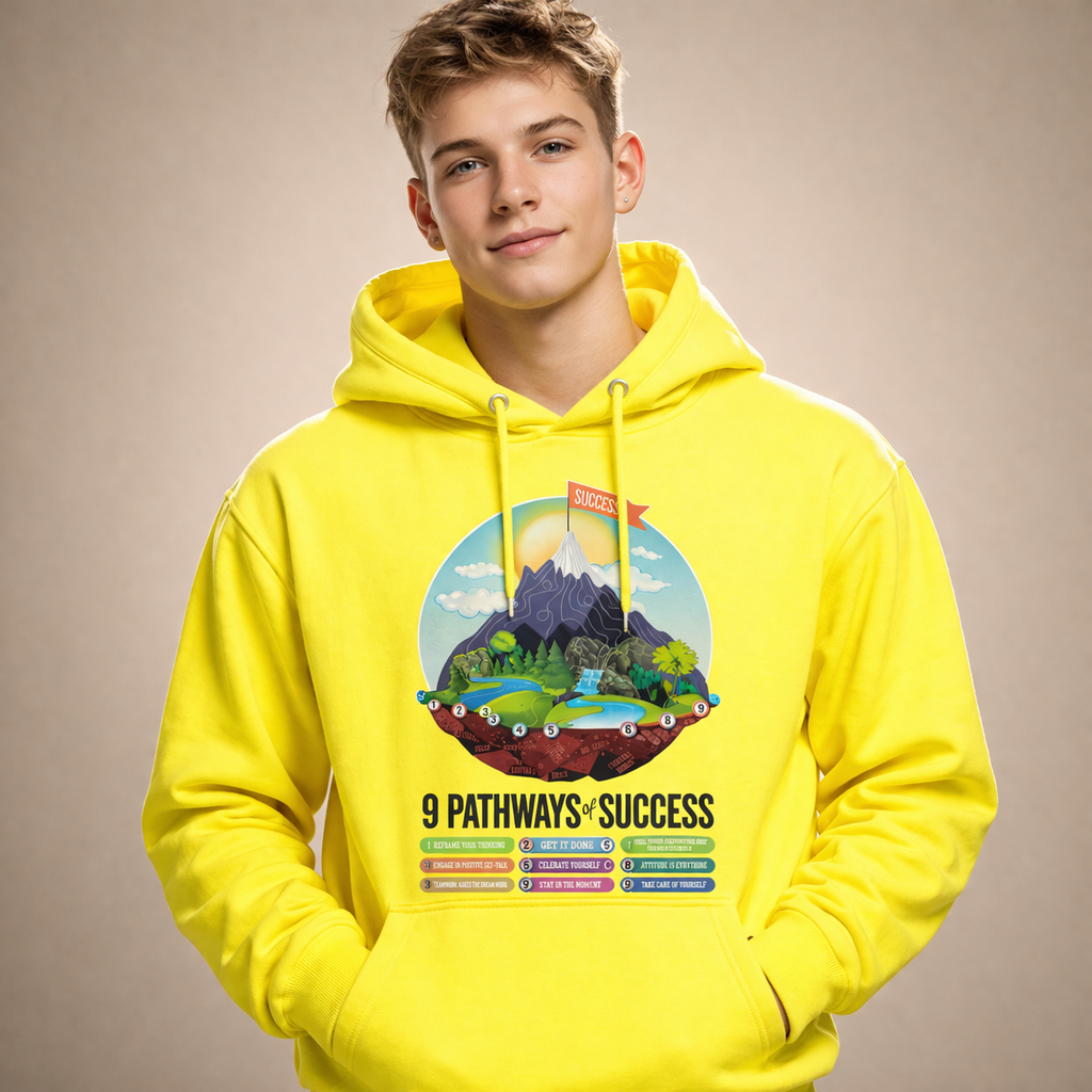 9 Pathways of Success Highligher Yellow Hoodie