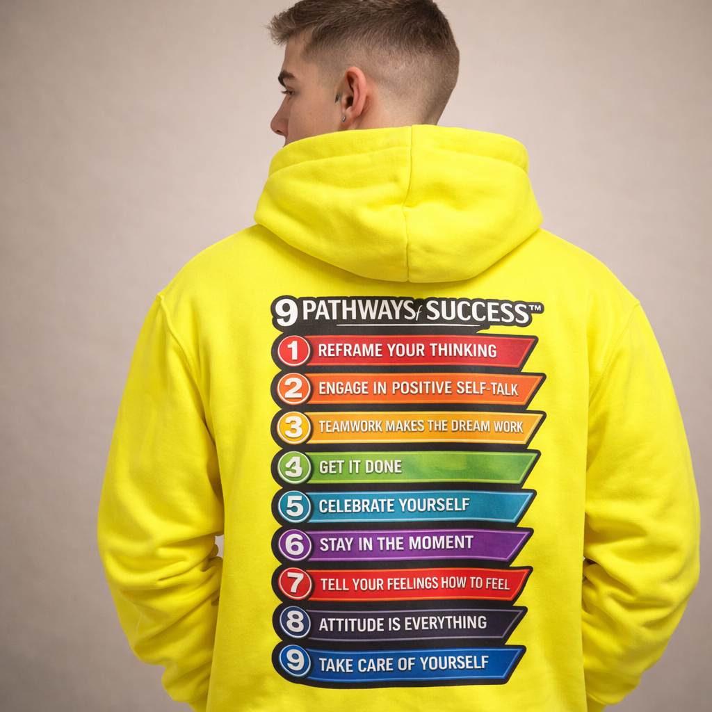 9 Pathways of Success Highligher Yellow Hoodie