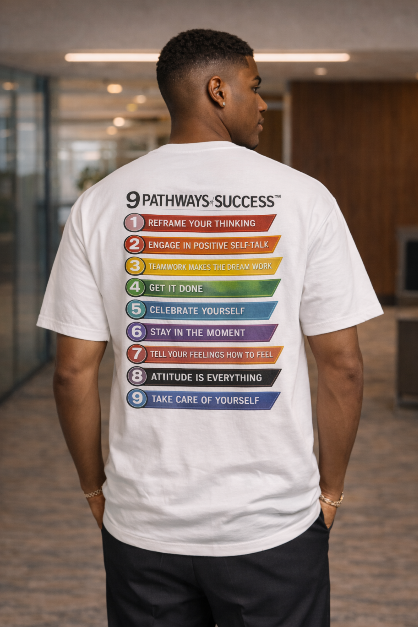 9 Pathways of Success Mountain Logo- White