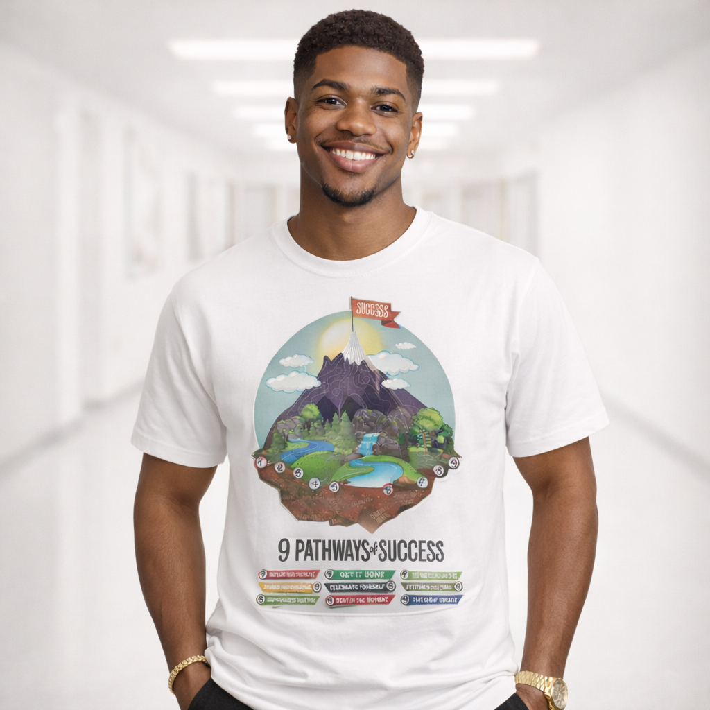 9 Pathways of Success Mountain Logo- White