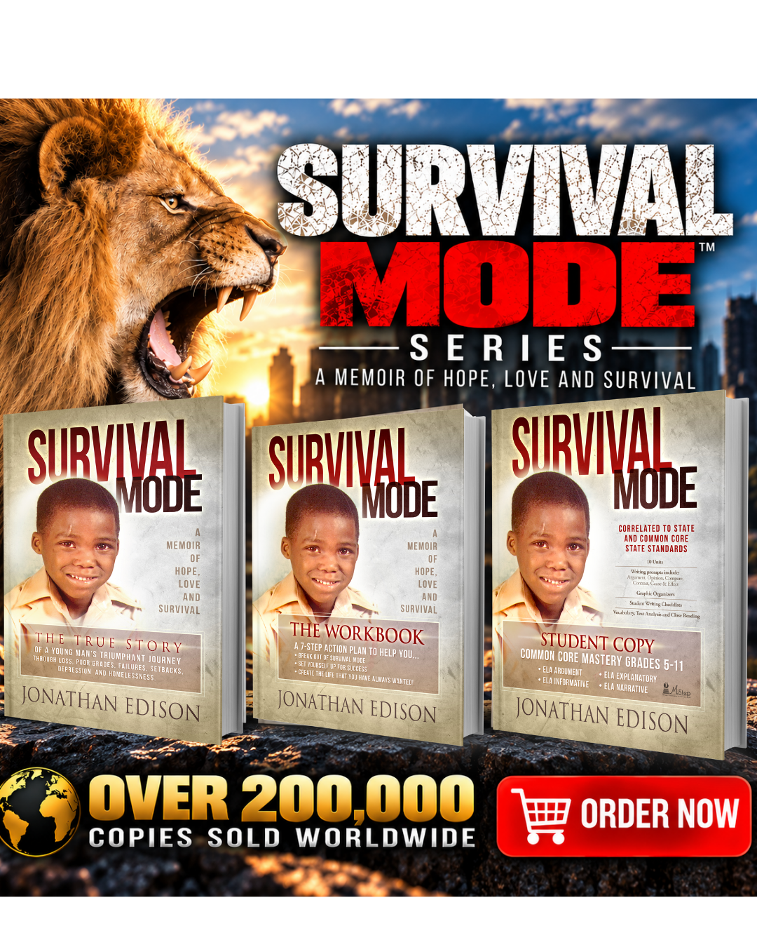 Survival Mode Combo Book Set by Jonathan Edison